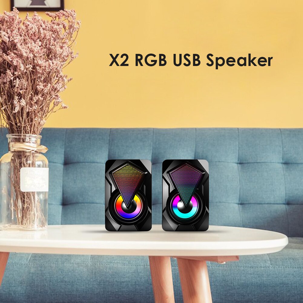 X2 Usb Powered Computer Speakers 3Wx2 Subwoofer Multimedia Bass