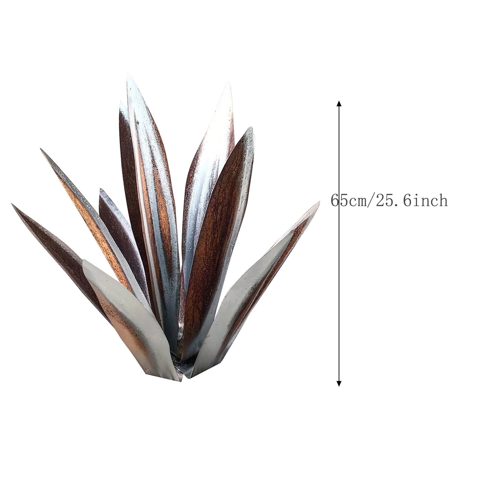 Sculpture rustique en métal avec 9 feuilles de Tequila, décoration de jardin, signes de jardin, 27cm/35cm/65cm: WH
