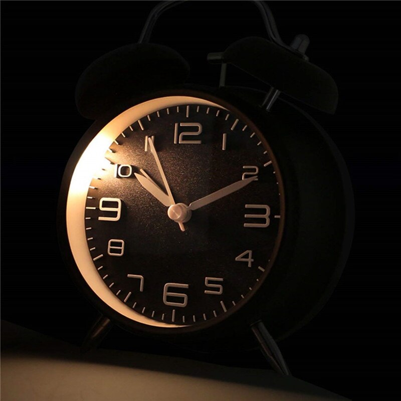 Retro Number Double Bell Ringing Alarm Clock Household Digital Clock Home Desk Table Decor Round Clocks
