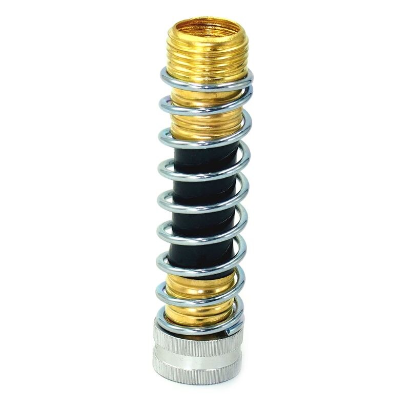 3/4" Threaded Garden Faucet Hose Coil Spring Protector Brass Faucet Hoses Coupling Adapter Prevent Pipe Bending