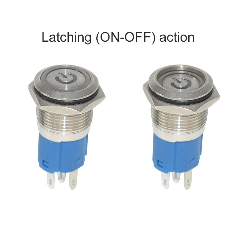 12V Stainless Steel Refit Switch 7/8" 22mm Motorcycle Handlebar Switches Headlight Fog Lamp Light Horn ON OFF Latching Button