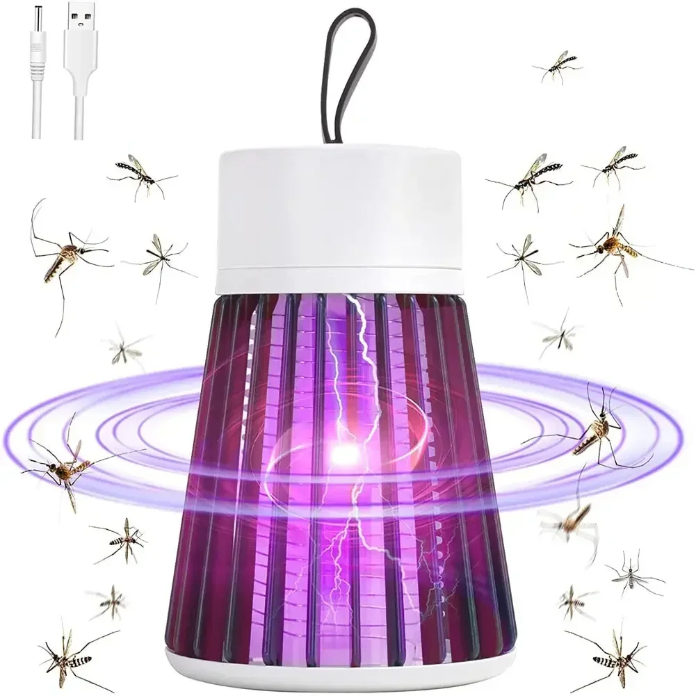 Lámpara antimosquitos de descarga eléctrica, Exterminador de insectos impermeable dos en uno para dormitorio, uso al aire libre, Mata polillas, avispas, más, 1 unidad