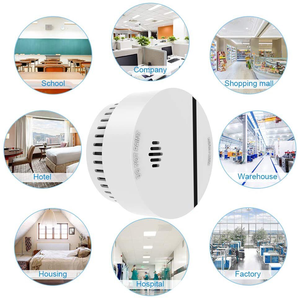 Fire Alarm sensor Smoke detector Home security allume fen 10 years battery photoelectric independent sensitive