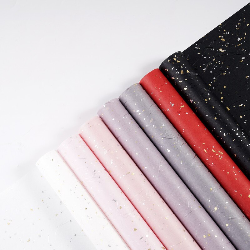 10Pcs Gold Silver Shiny Waterproof Flower Wrapping Papers Christmas Wrapping Papers Craft Papers