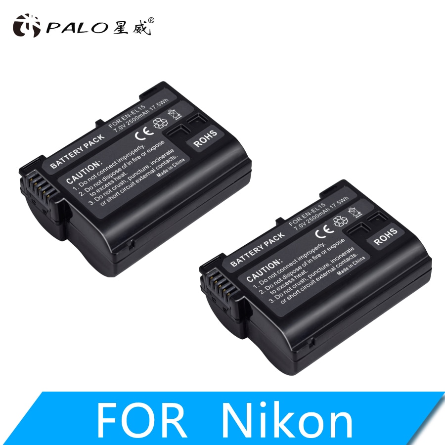 2Pcs EN-EL15 En EL15 ENEL15 7V 2500Mah Batterij Case Voor Nikon Dslr D600 D610 D800 D800E D810 d7000 D7100 D7200 L15