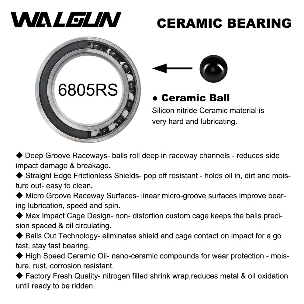 WALGUN Threaded BSA 22mm 24mm Ceramic bike Bottom Brackets Road MTB Mountain Bike BSA24 BB for Ultegra XT GXP Bicycle Crankset