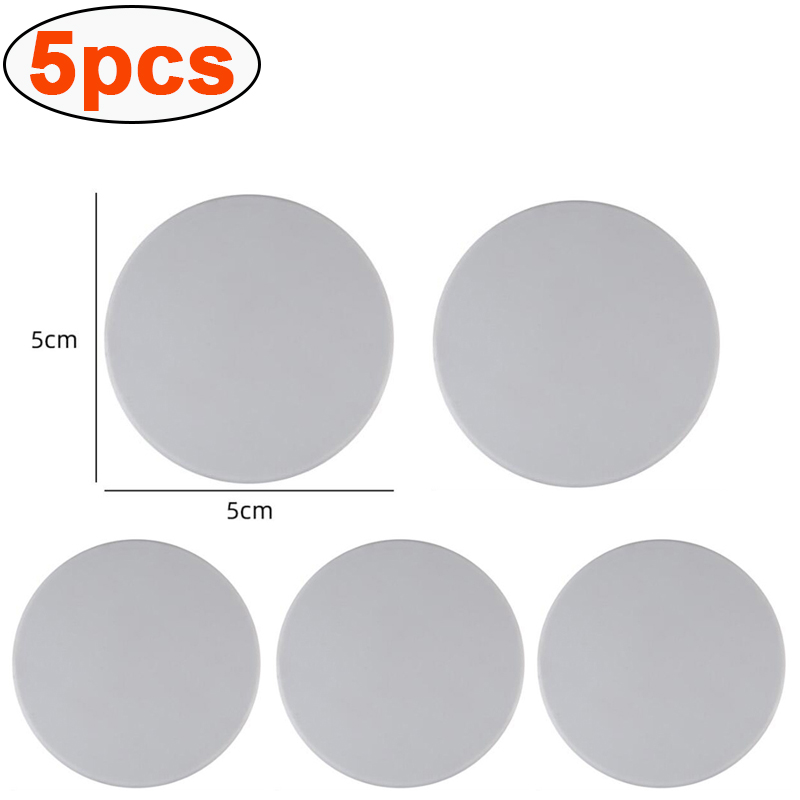 5pcs Silicone Door Stopper Handle Bumpers Self Adhesive Mute Anti-Shock Protection Porte Pad Home Improvement Wall Protector Pad: GRAY