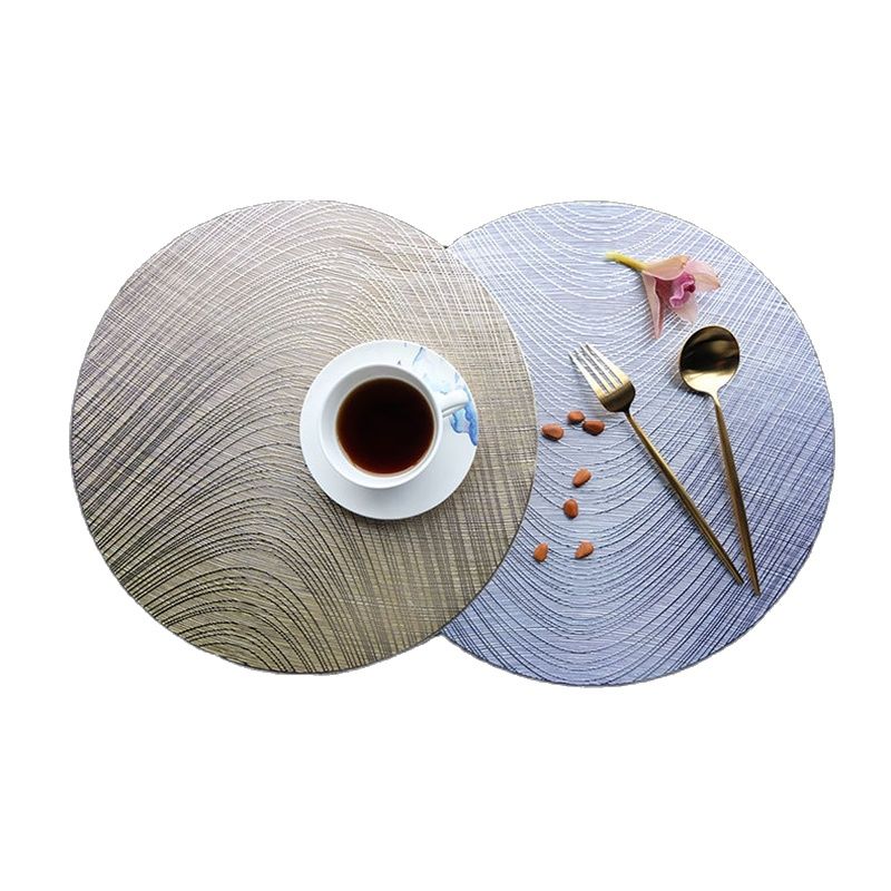 Napperon en PVC, rond, style européen, estampage à , ajouré, résistant à la chaleur, antidérapant, décoration de Table domestique, tapis de Table, 6/4 pièces