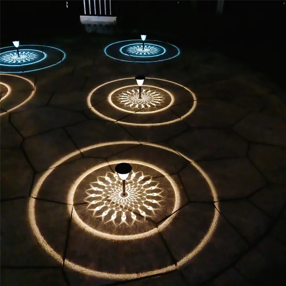 Kreis Schatten Garten Licht im Freien Solar Lampe Rasen Innenhof Landschaft Boden Terrasse Hof Auffahrt wasserdicht Solar Weg Licht