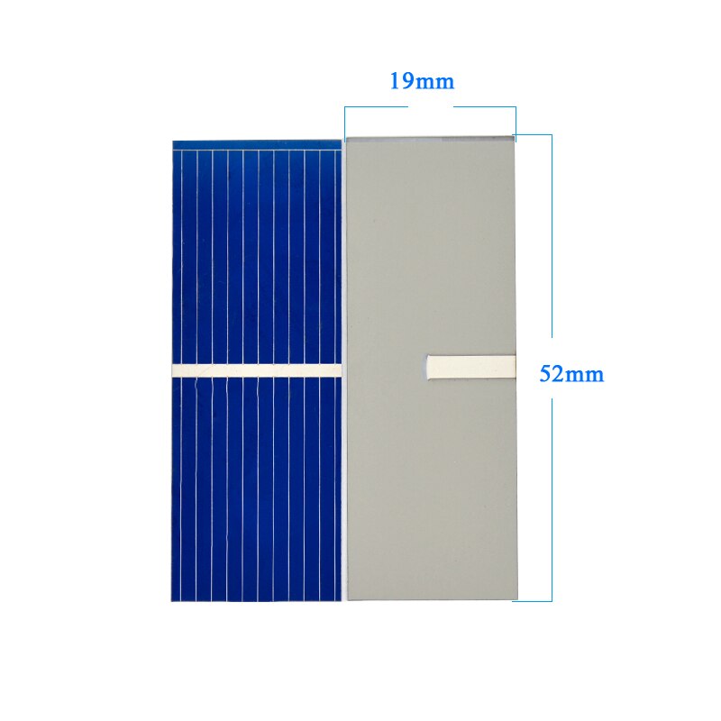 SUNYIMA 100pcs 0.5 V Solar Panel 52x19mm Polycrystalline Silicon Photovoltaic Solar Panels Sunpower Cells DIY Cell Phone Charger