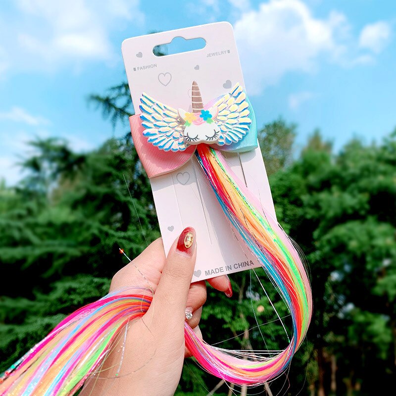 Rosa Bogen Haar Clip Regenbogen Für Mädchen & Frauen Bunte Prinzessin Haar Erweiterungen Clip Haar Zubehör Schmetterling Kopfschmuck Party: BT62394