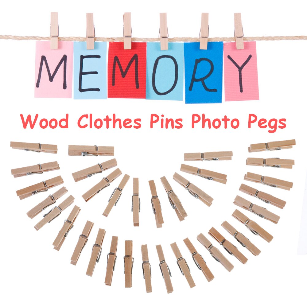 100 pièces très petite taille Mini pinces en bois naturel pour pinces Photo pince à linge artisanat décoration Clips chevilles