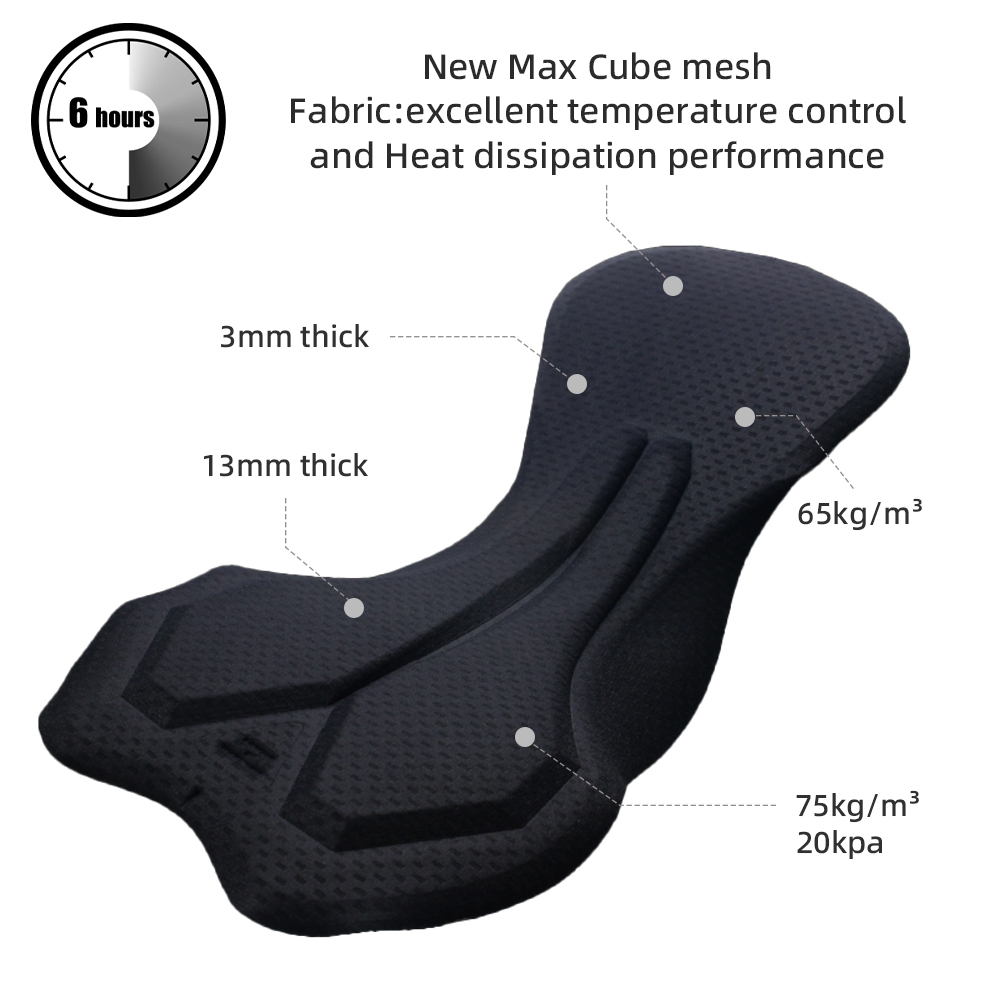 YKYWBIKE Men's Cycling Bib Shorts Road Bike Bibs Bicycle Tights Cycling MTB Bib Pants with 6 Hours Padded Belgium Padding