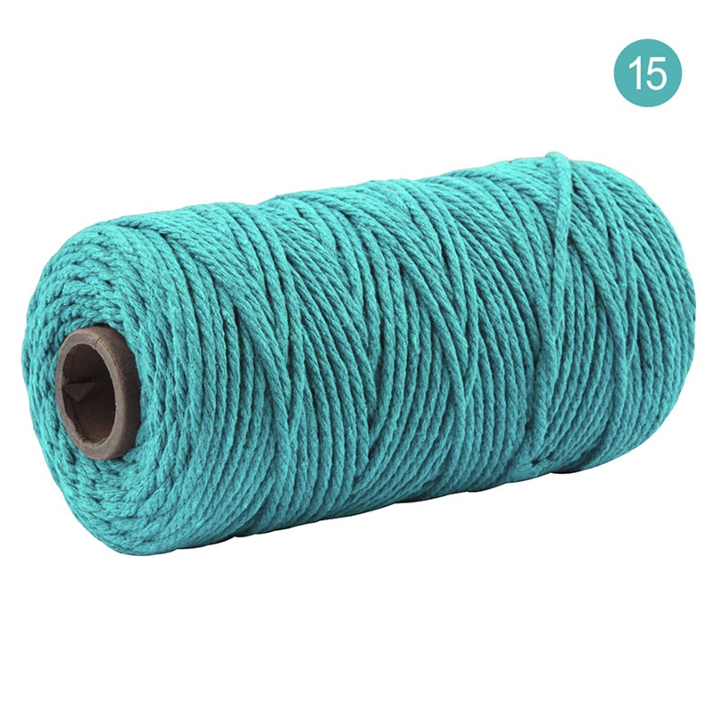 Cordon coloré 100% coton de 3mm, cordelette pour macramé artisanal, accessoire décoratif pour de mariage, 100 mètres/rouleau: color 15