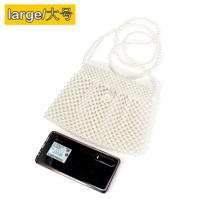 Day Clutches Hollow Out Beaded Clutch Women Hollow Out Evening Bags Pearl Imitation Laides Evening Bags For Party Beading: YM1658big size