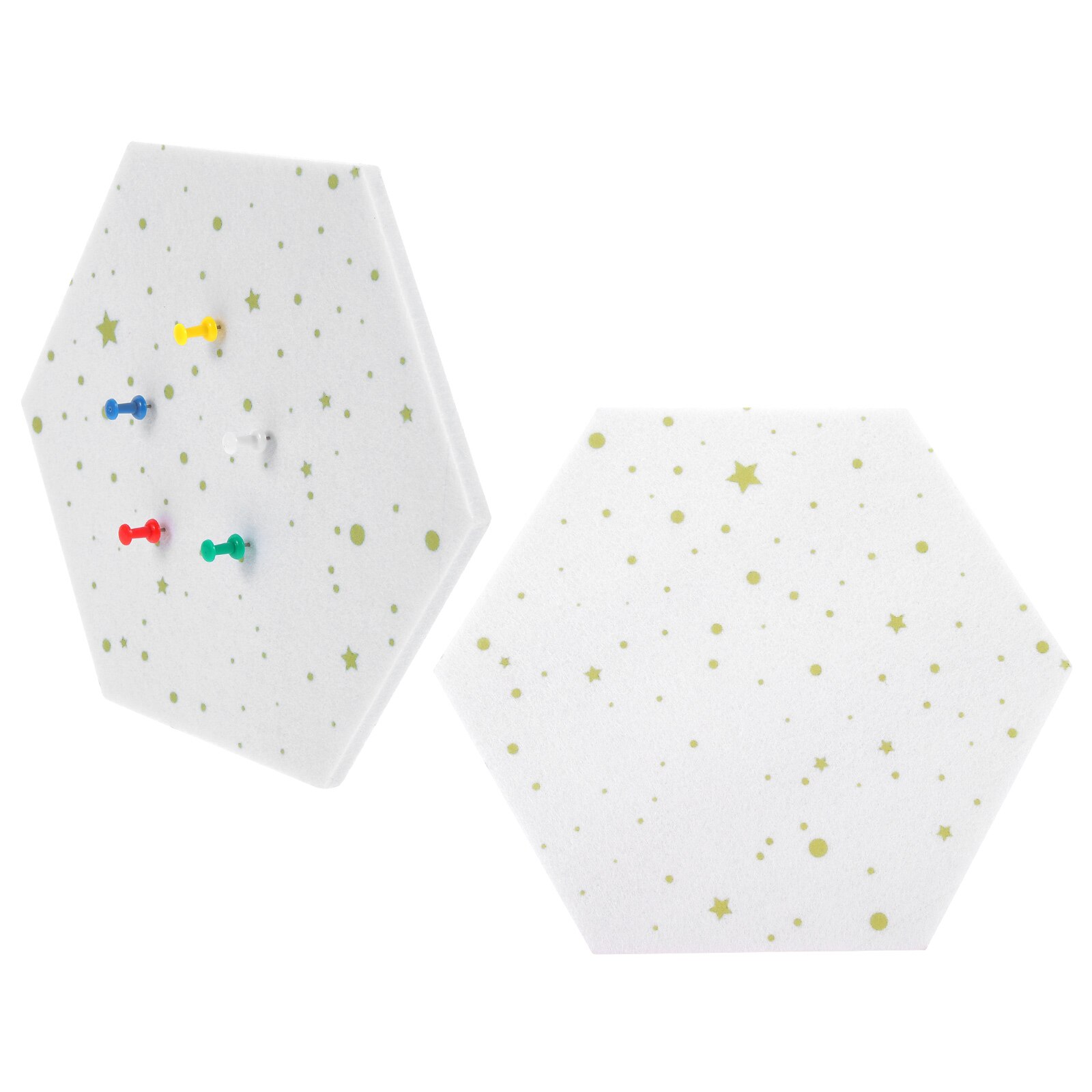 2Pcs Hexagon Vilt Board Diy Muur Board Zelfklevende Bericht Boards Muur Decors: White