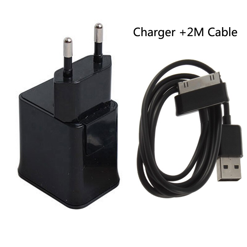 EU Travel 5V2A Charger Adapter for Samsung Galaxy Tab S2 S3 S4 Tablet P1000 P3100 P5100 P7500 N8000 Data sync Charging USB cable: Charger 2M Cable