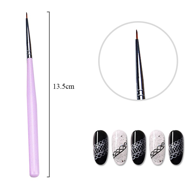 3 Stks/set Roze Handvat Nylon Kwast Verschillende Vorm Aquarel Nail Brush Pen Voor Studenten Meisjes School Office Art Supplies