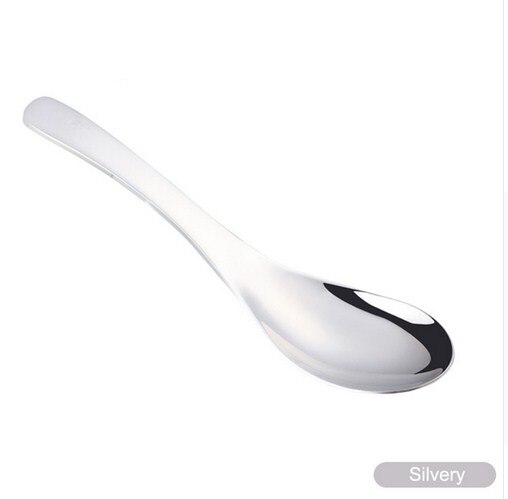 Hoch 304 Edelstahl Löffel 3 Größe Große Gold Reis Suppe Löffel freundlicher Eis Nachtisch Löffel Küche Abendessen geschirr: Silber- / L 4.3 x17(cm)