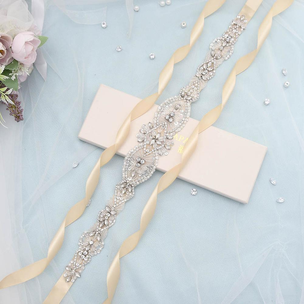 Trixy S234 Damesmode Rrhinestone Riemen Bruiloft Riemen Kralen Bridal Riemen Taille Riem Lint Riem Voor Bruiden Bruidsmeisjes