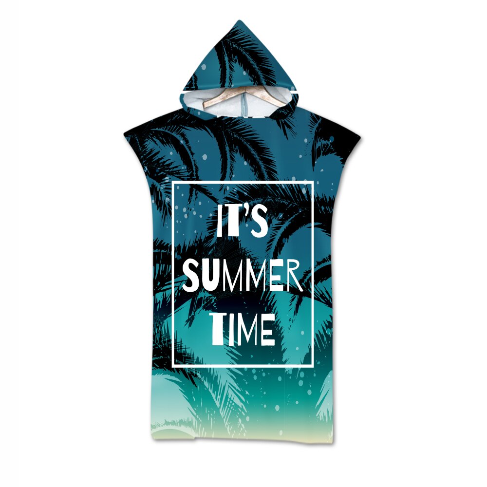 Blätter Druck Mikrofaser Strand Handtuch Kleid Mit Kapuze Kleid Poncho Schlecht Handtuch Bademantel Beachwear de plage Für Erwachsene Schwimmen Strand Surfen: 6