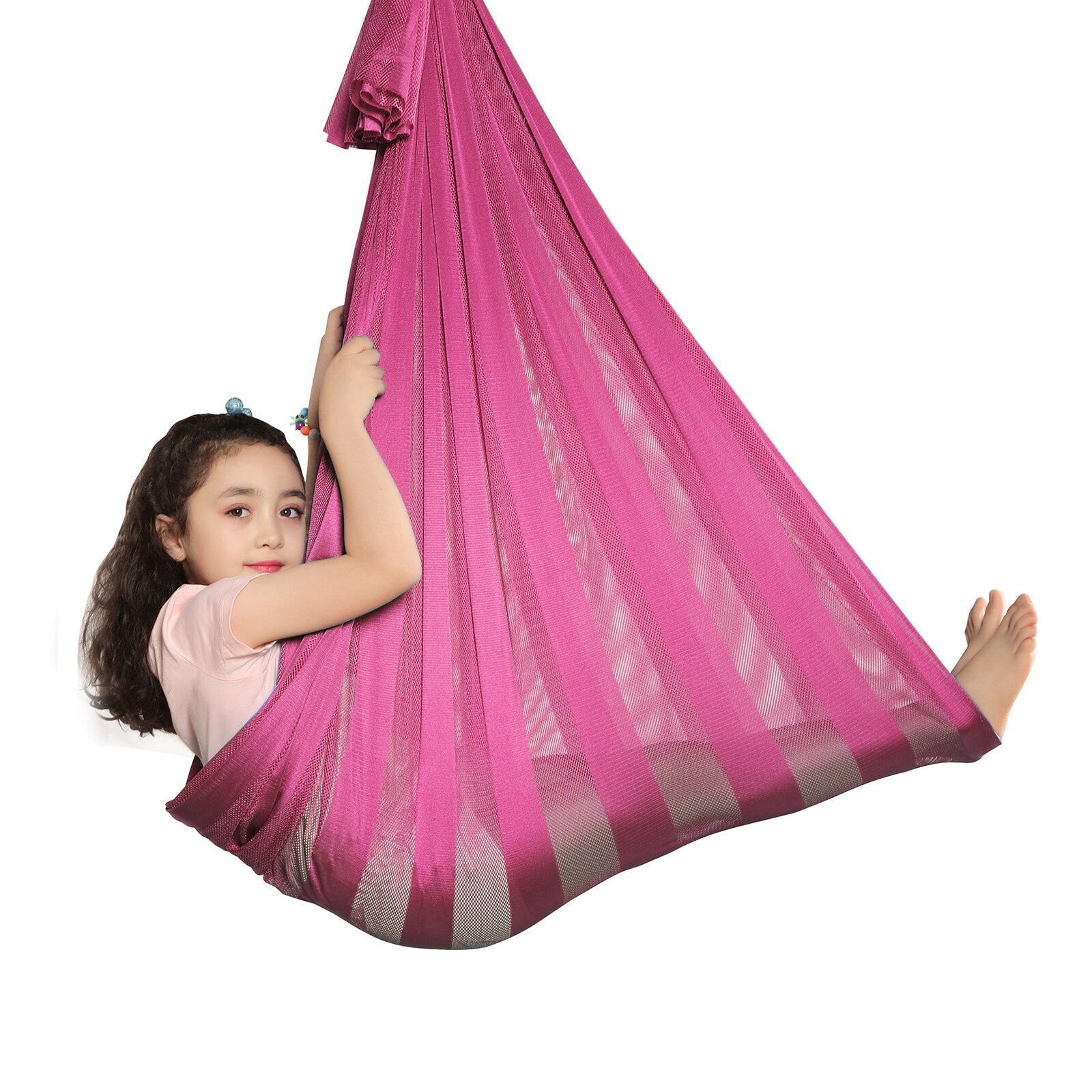 Child Hammocks Chair Kids Swing Pod Outdoor Indoor Hanging Seat Hammocks Hanging Chair Thick Hammock 200KG: Rose Red