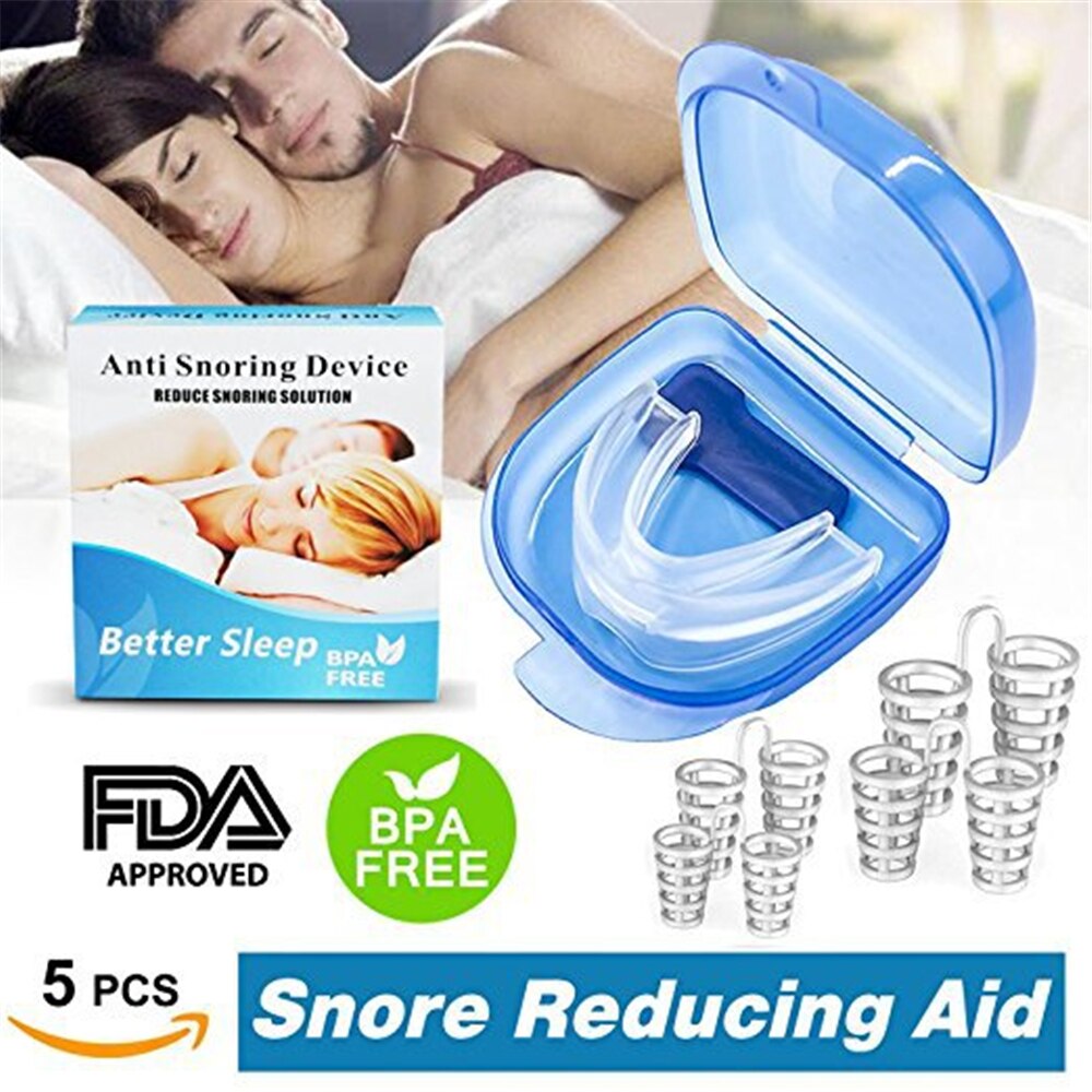 3 In 1 Night Guard Anti Snurken Stop Slijpen Tanden Gum Shield Snore Stopper Anti Snurken Slaap Steun Apparaat Fornatural slaap