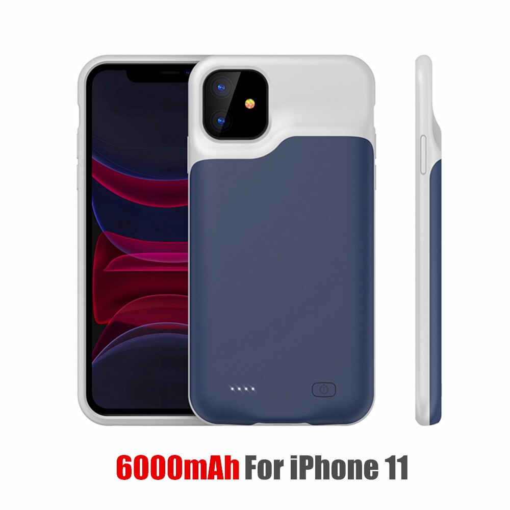 Amstar Batterij Charger Cases Voor Iphone 11 Pro Max Powerbank Case Externe Batterij Opladen Pack Backup Case Voor Iphone 11 pro: B38 Blue 11