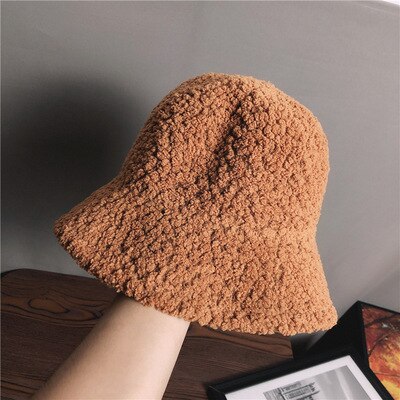 Winter Warm Knitted Hats Ladies Korean Color Matching Wool Fisherman Hats Bucket Hat Women Hat: 2