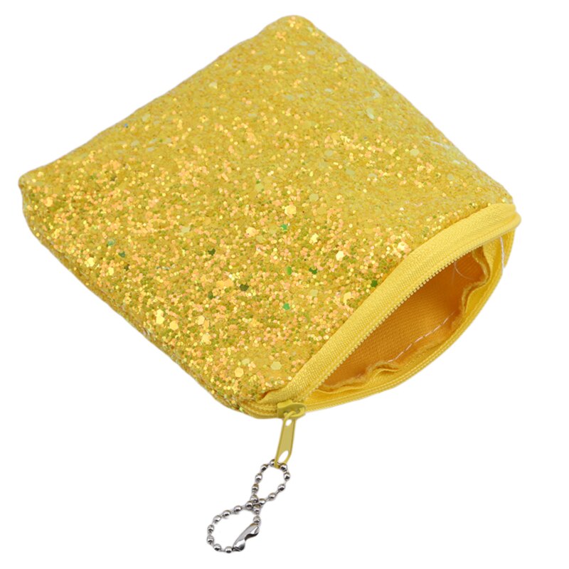 Kvinder pung mønt pung glitter pung luksus pailletter mønt pung dame kreditkortholder kvinde pung: Gul