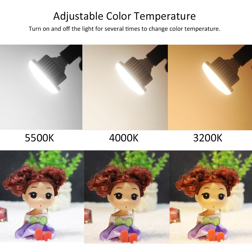 Andoer LED Shotography Light E27 40W Energy Saving LED Bulb Lamp 5500K 3200K 4000K Adjustable Color Temperature AC185-245V