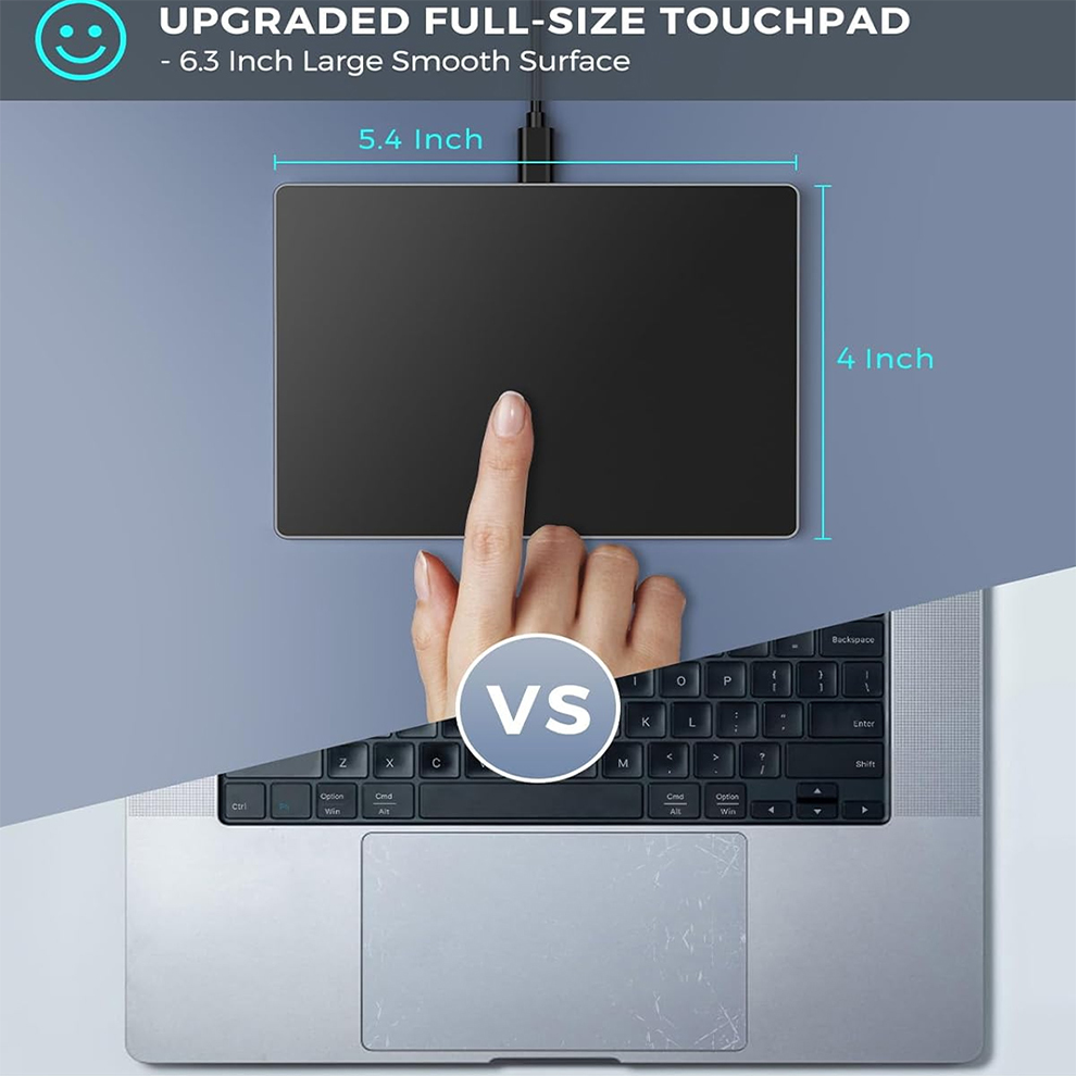 Bärbar usb-mus med trådbunden styrplatta i aluminium med multitouch-navigering för windows 7/10 bärbar dator stationär dator