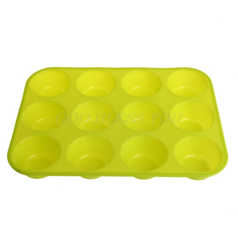 Silicone Anti-aanbak 12 Cups Muffin Pan Tray Cupcake Cake Bakvorm