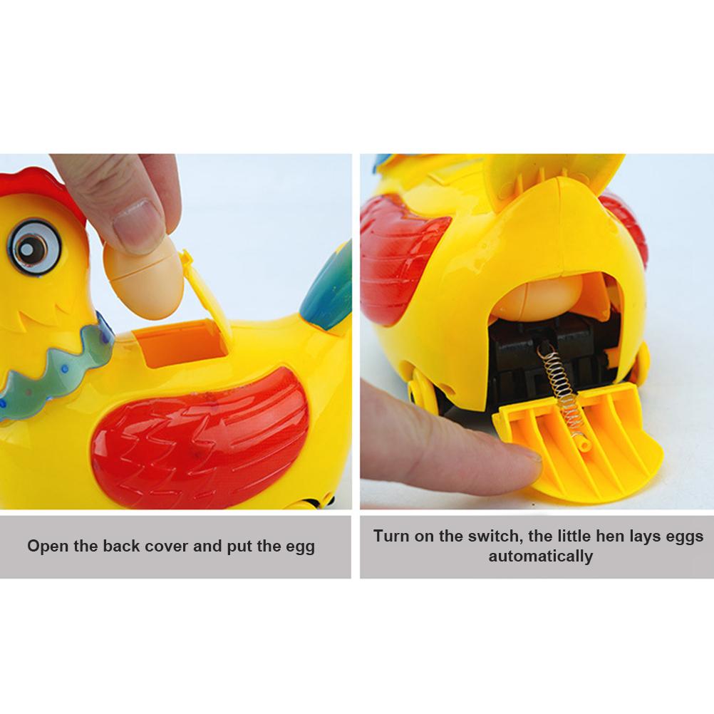 Gallina eléctrica que pone huevos para niños, juguete que camina con luz colorida y música, juguetes interactivos