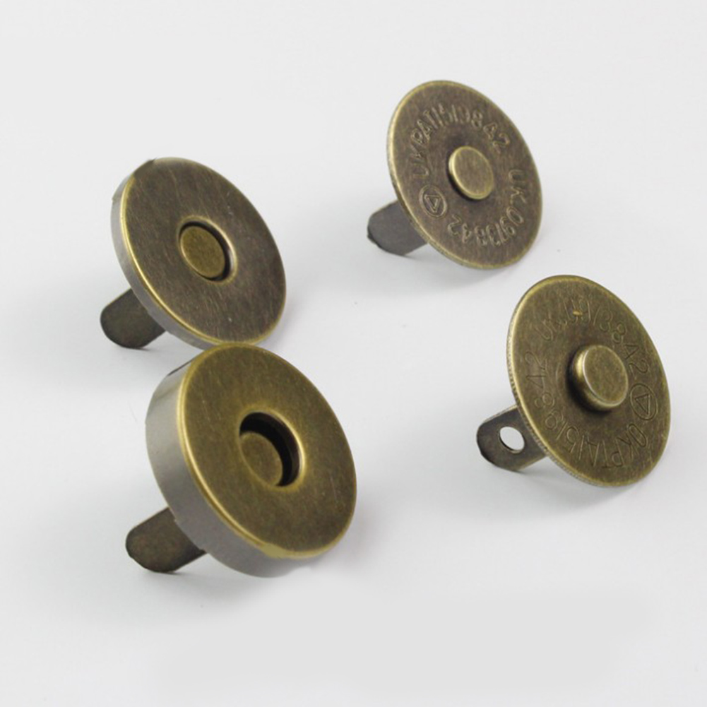 5 sæt bærbare metal runde magnetiske låse til tasker pung trykknapper lukninger 14mm 18mm sølv knap taske trykknapper tasker tilbehør