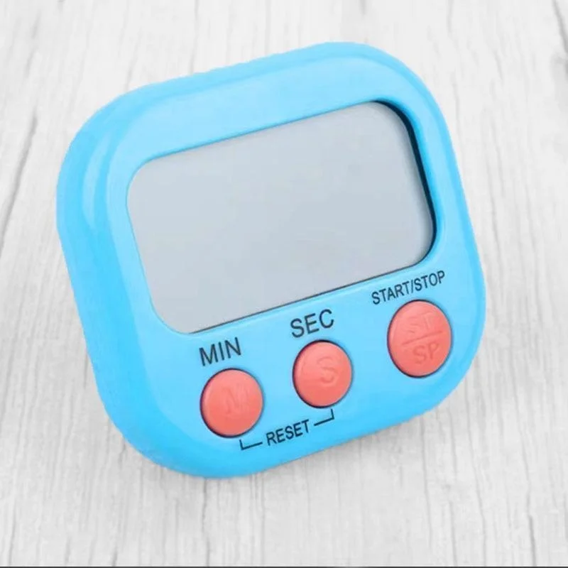 Reloj con temporizador y alarma para el hogar, cronómetro Digital electrónico para cocina, cronómetro LCD magnético para cocinar, herramienta de recordatorio de cuenta atrás, huevo: Rojo