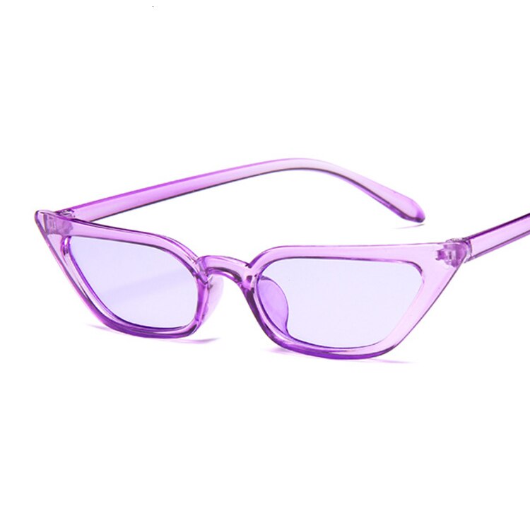Gafas de sol de de ojo de gato de de lujo de de gafas triangulares estrechas pequeñas gafas de sol Vintage para mujer: Purple   
