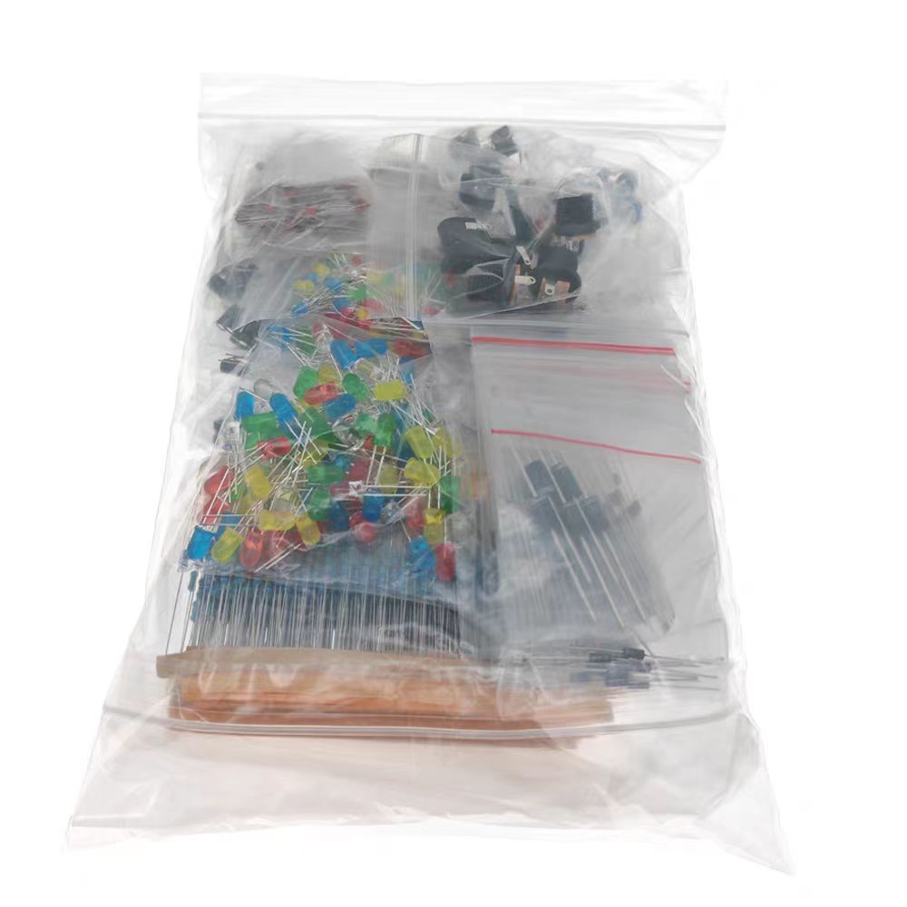 1900 pcs Mega Electronic Component Kit including Assortment + Capacitors + Resistors + LED + Transistors + DC Jacks + PCB +opamp