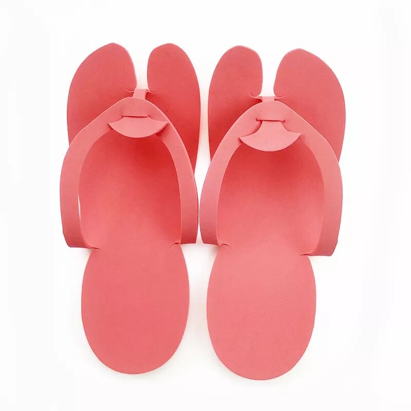 10 Pairs Disposable Flip Flops Tools Slippers for Beauty Salon Hotel Foam Slippers Manicure Pedicure For Salon Spa EVA Sandals: Red