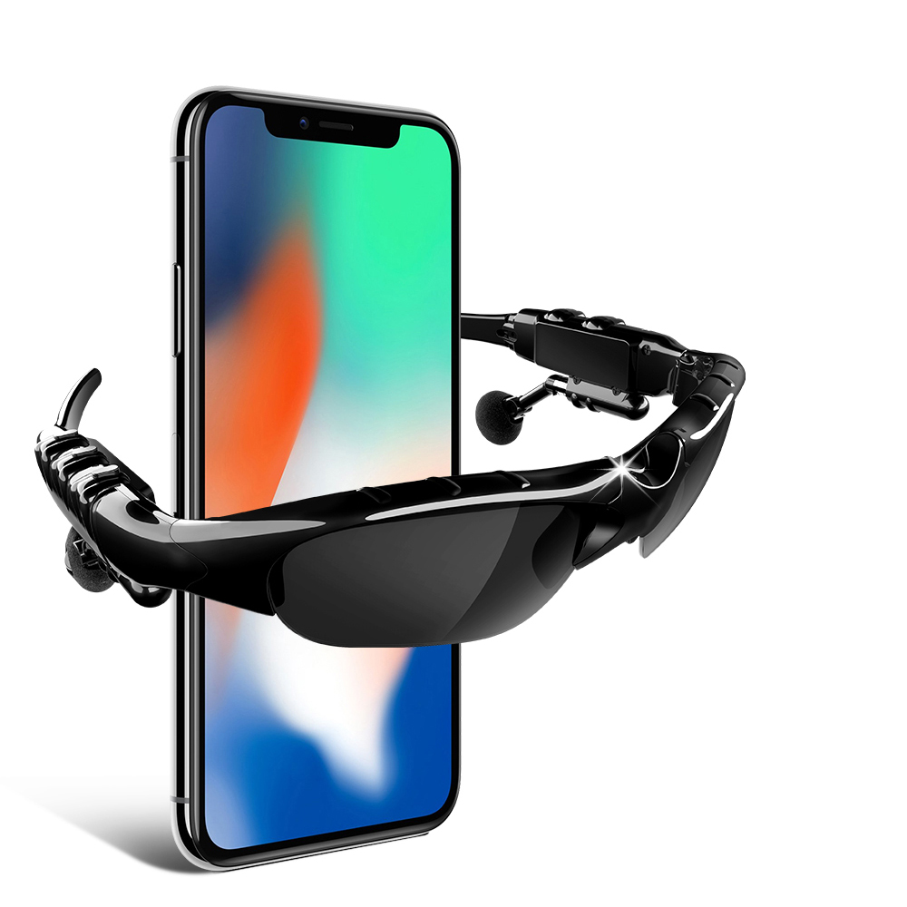 Stereo bluetooth briller musik bluetooth telefon trådløse øretelefoner sport hovedtelefoner med anti  uv400 polariserende linse til sport