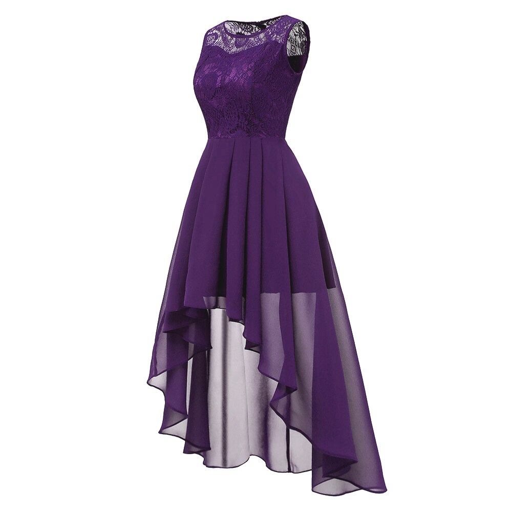 OML-536 # Sommer sexy Spitze Chiffon-violett Rosa Brautjungfer Kleider Kurze lange prom Party Kleid mädchen günstige frauen