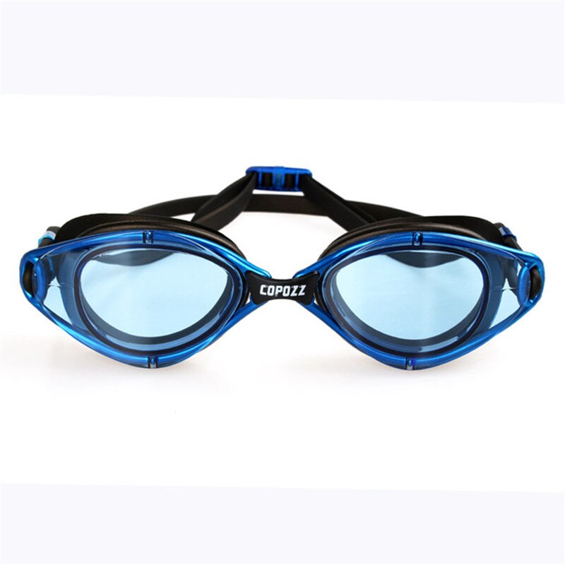Copozz Professionele Zwembril Anti-Fog Uv Verstelbare Plating Waterdichte Siliconen Bril Voor Mannen Vrouwen Adult Eyewear: cfblue