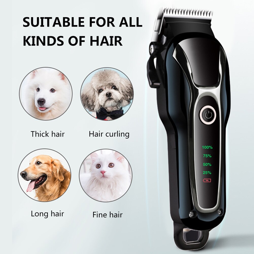 Electrical Dog Clipper Kit EU Plug Rechargeable Dog Trimmer Pet Grooming Tool Set Comb Scissors Hair Trimmer