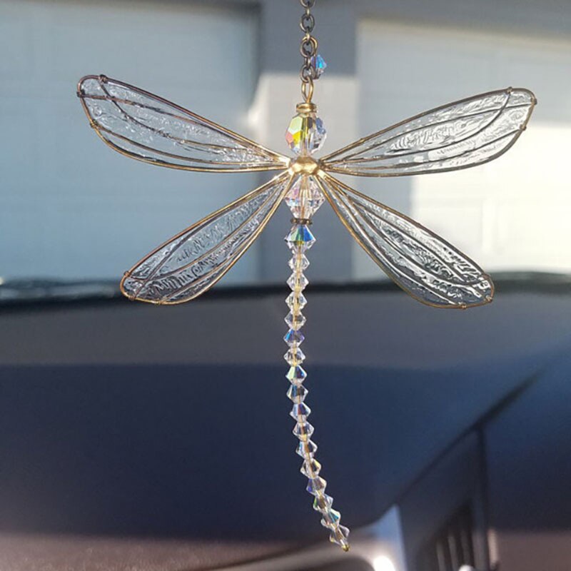 Dragonfly Crystal Dragonfly Window Hanging Decor Crystal Dragonfly Pendant Ornament for Patio Garden Lawn