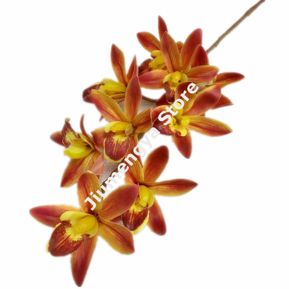 One Real Touch Cymbidium Orchid Flower Plant Artif... Grandado