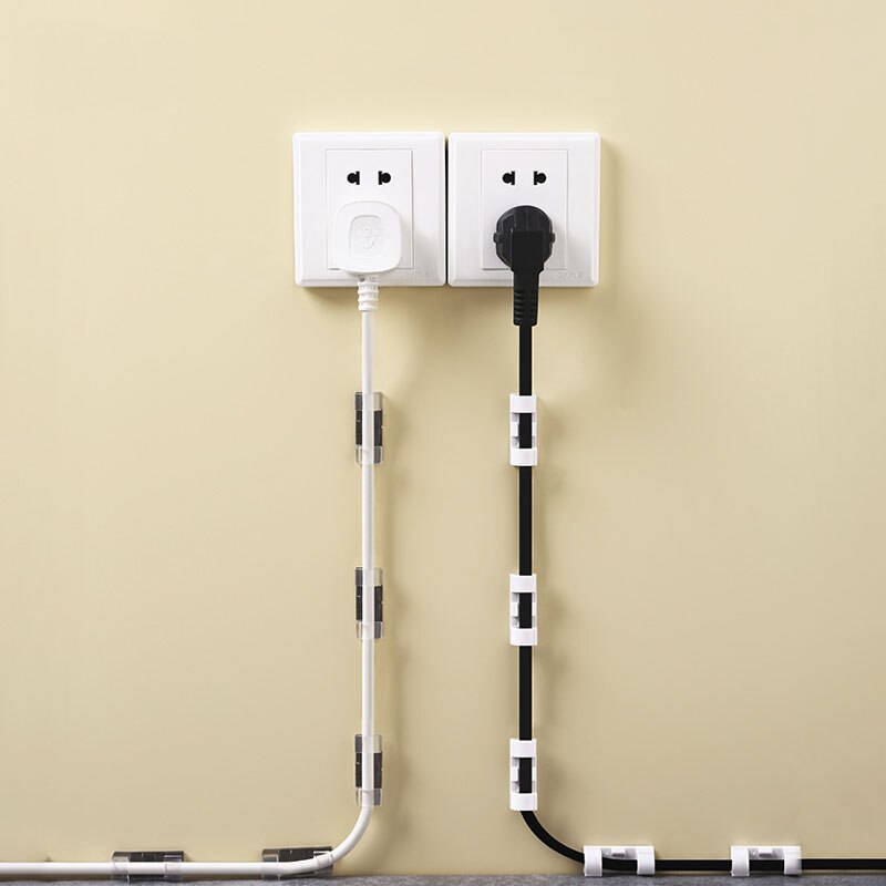 Kabel Clips Desktop Organizer Zelfklevende Cord Management Draad Houder Data Telefoonlijn Kabelhaspel Mouw 20/16Pcs