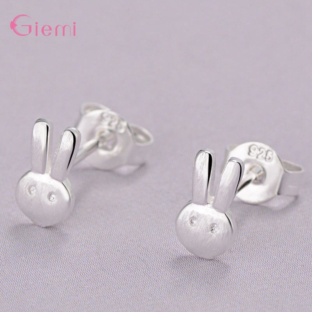 Cute Cartoon 925 Sterling Silver Orecchini Con Perno Coniglio Star Farfalla Della Piuma Gioelleria Raffinata E Alla Moda Delle Donne Della Ragazza Bambino Brithday Regalo: Hare