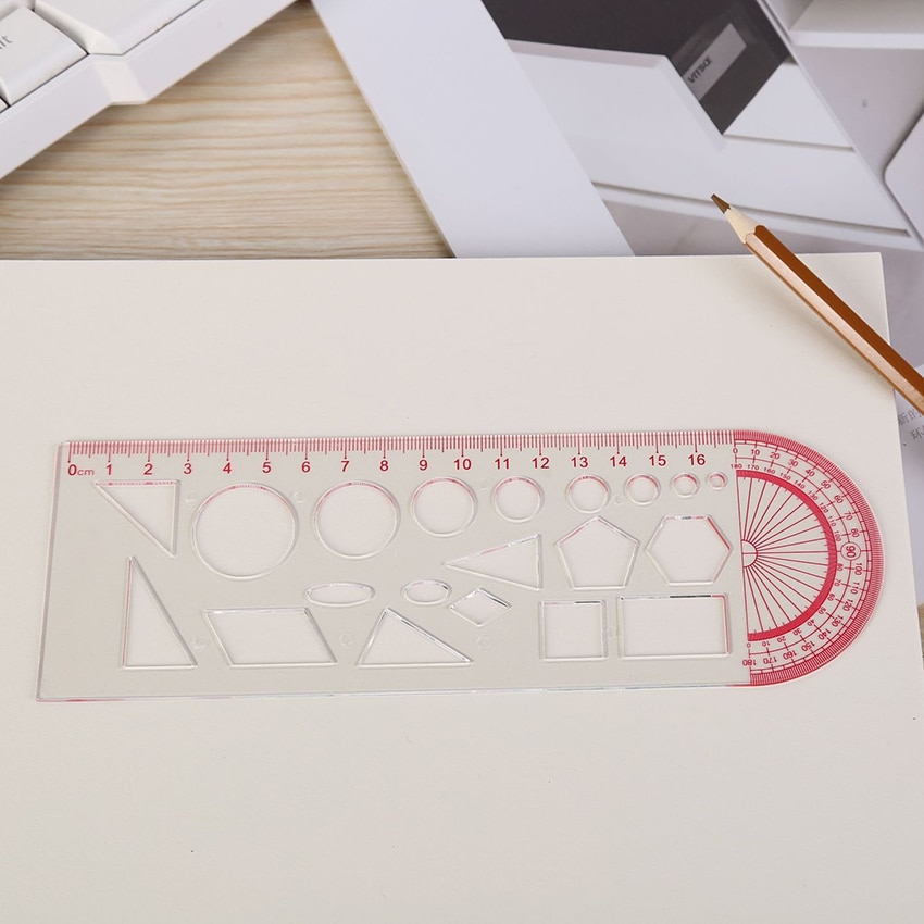 Multi-purpose Drawing Rulers With Protractor Mathematics Geometric Measuring Ruler Drawing Template Geometry Function Ruler