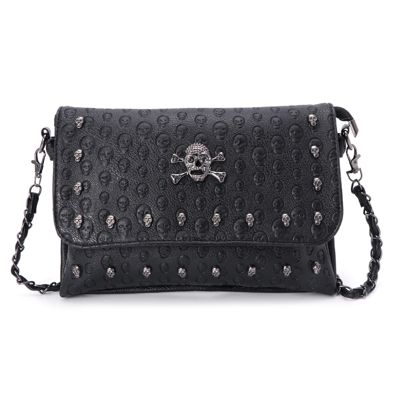 Vrouwen Handtas Klinknagel Gothic Schedel Tassen Keten Messenger Crossbody Schoudertas