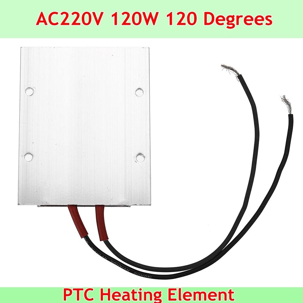 220V 60/80/100/120/180 Graden Constante Temperatuur Keramische Aluminium Heater Ptc Heater Ptc verwarmingselement Shell 77*62Mm: 120W 120Degrees